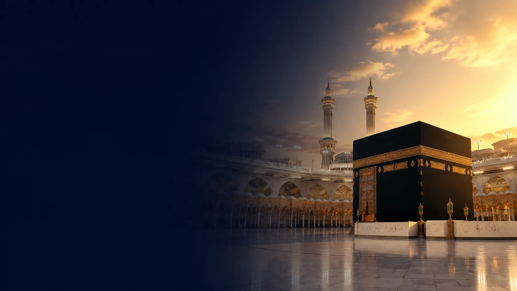 Ka'bah di Masjidil Haram saat senja