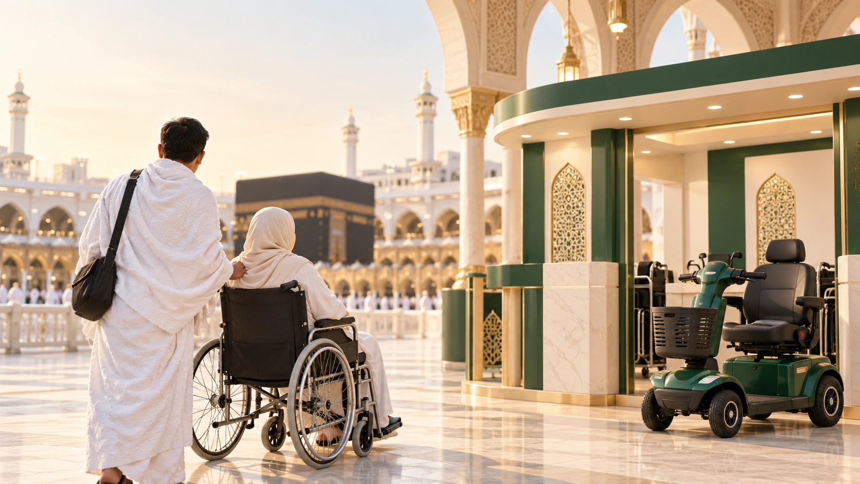Cara Booking Kursi Roda dan Skuter di Masjidil Haram untuk Umrah