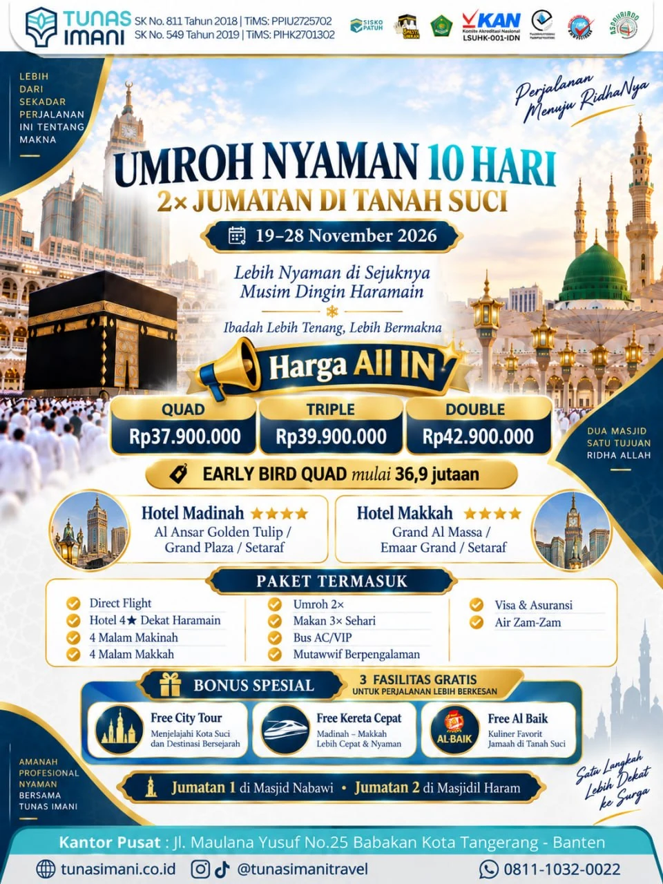 Umroh Nyaman 10 Hari — 2× Jumatan di Tanah Suci