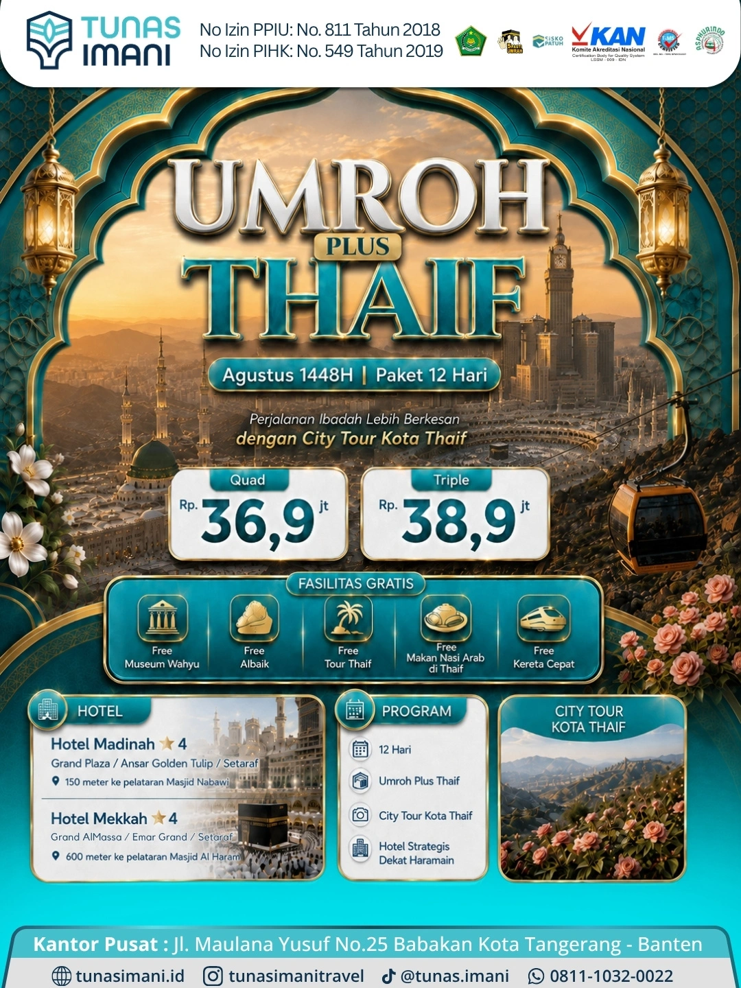 Umroh Plus Thaif - Agustus 1448H