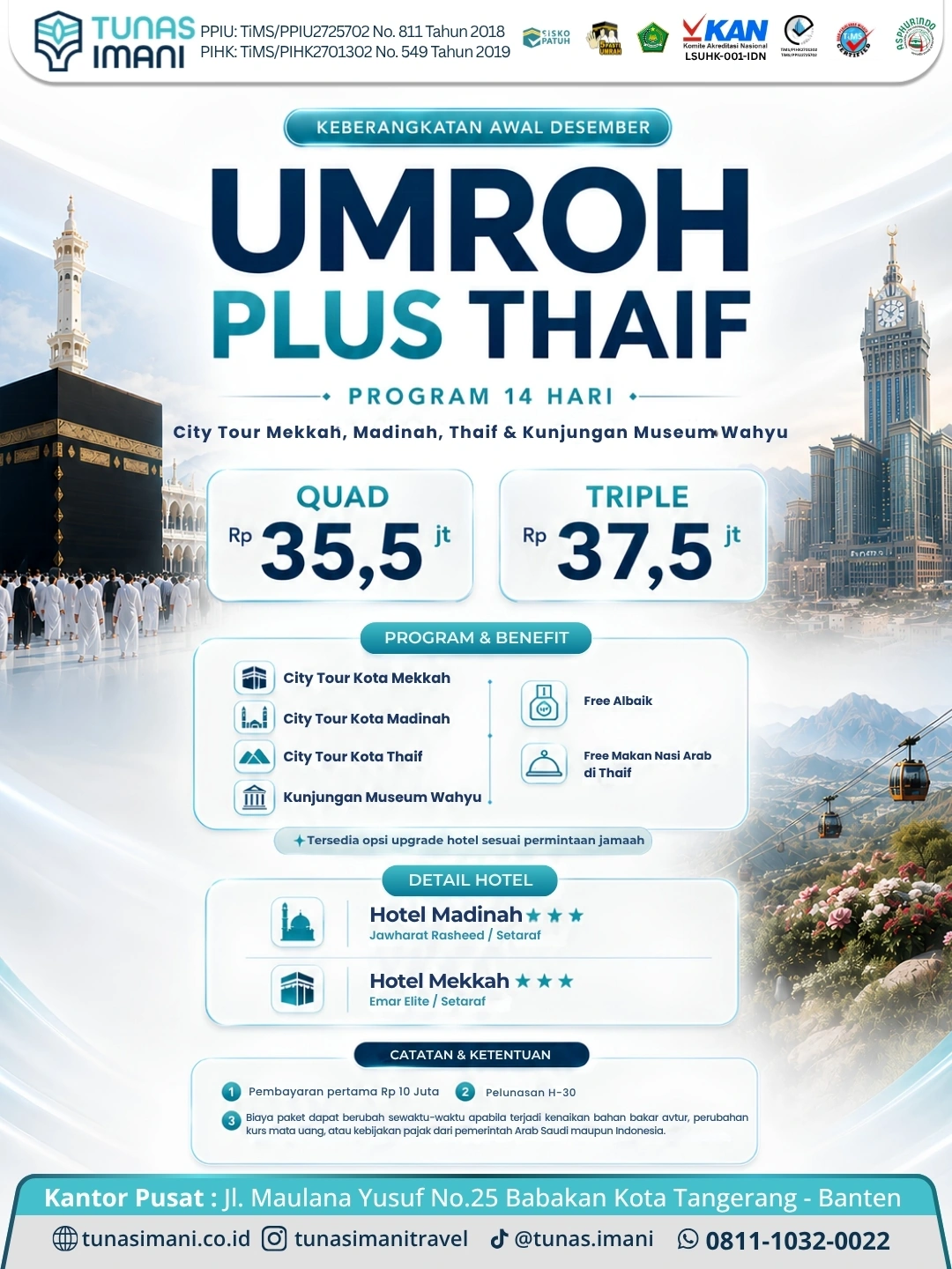 Umroh Plus Thaif Desember 2026